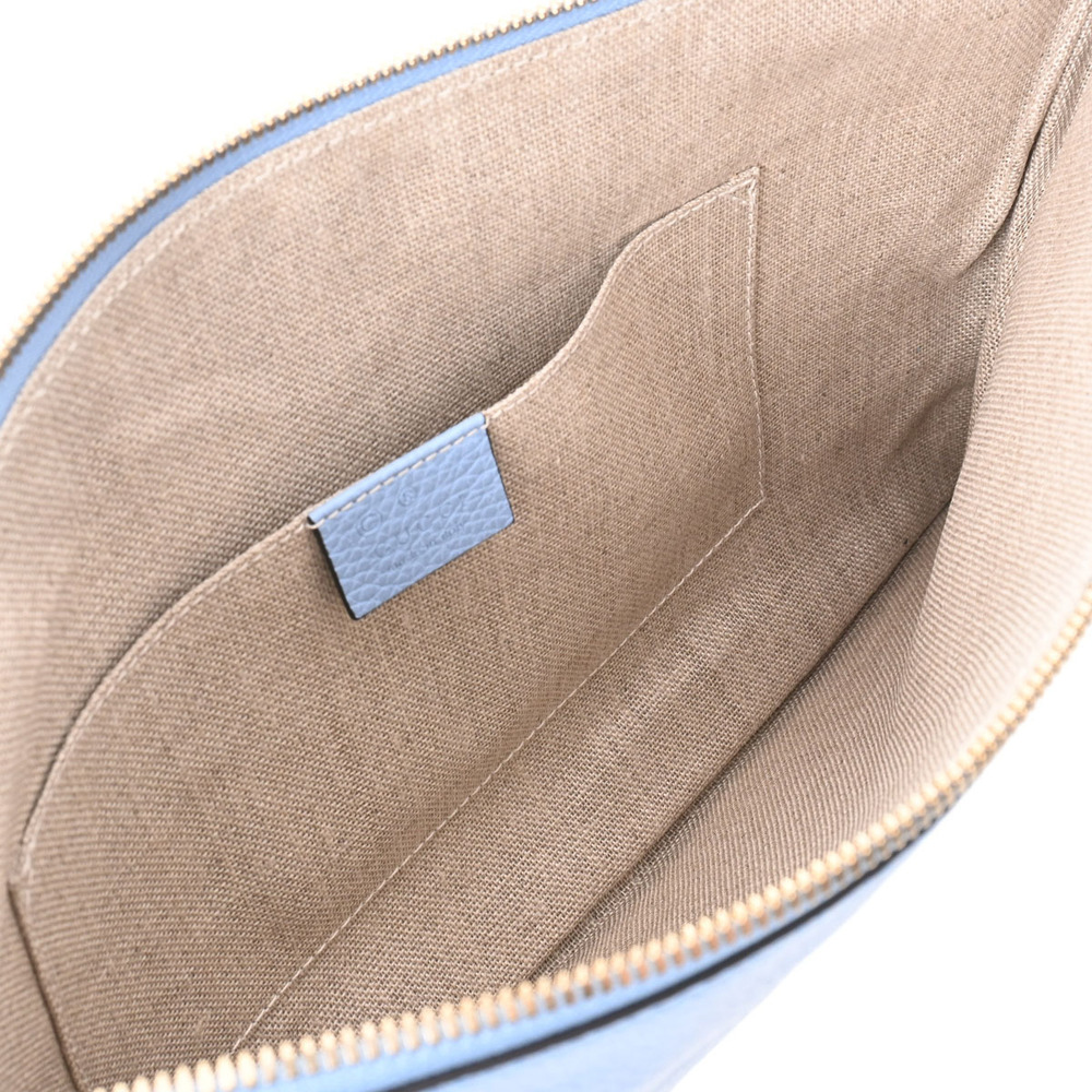 Gucci Bag Blue Clutch Leather Bamboo - Picture 10 of 11